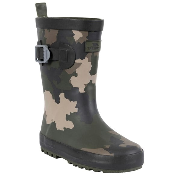 Trespass Childrens/Kids Puddle Wellington Boots - Green/Brown/Black Camo