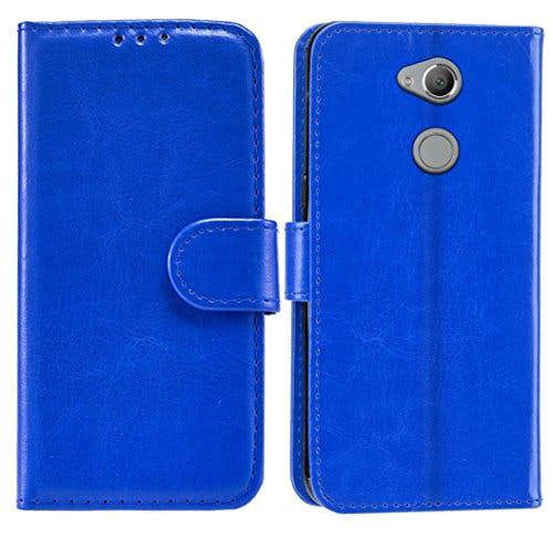 KAV Sony Xperia XA2 Case, Premium PU Leather Wallet Case Cover - Blue