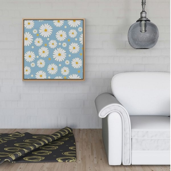 Warren Reed Summer Daisy Pattern Framed Canvas