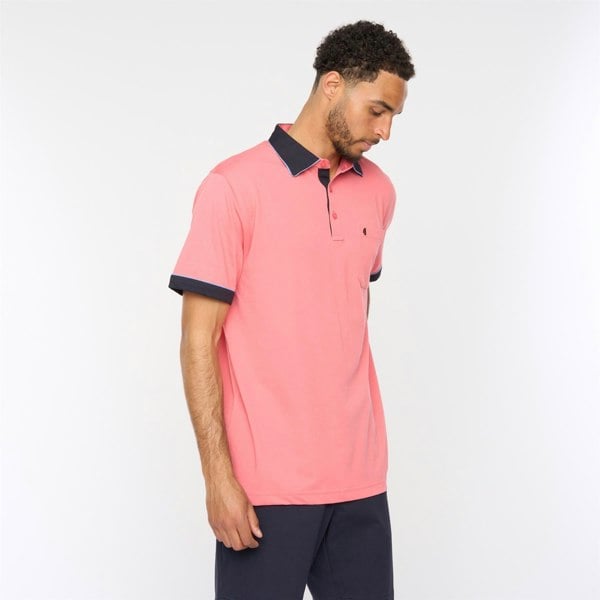 Gabicci G52X08 Mens Short Sleeve Plated Jersey Polo Shirt Gabicci Classic - CORAL