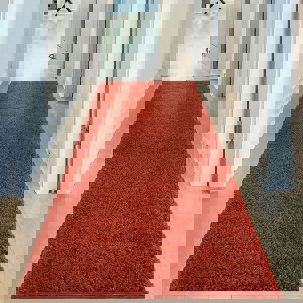 Shaggy Rug Plain Orange ultra soft 30 mm pile, non-shedding