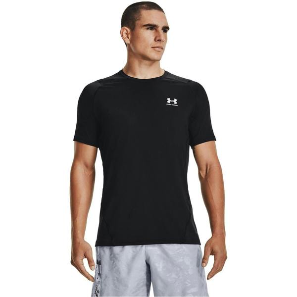 Under Armour Mens HeatGear Mesh Panel Fitted T-Shirt - Black - 