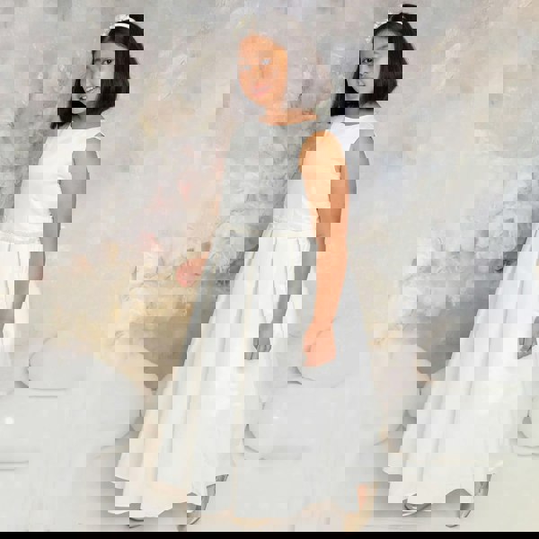 Girl wearing white dress 