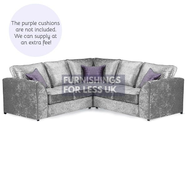 Ferguson / Crystal Crushed Velvet Full Back Corner Sofa - 2