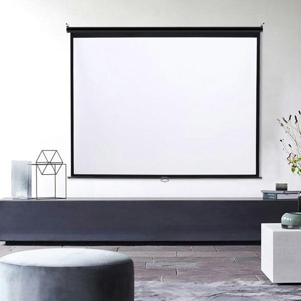 4:3 Projector Screen with Manual Pull Down for Home Theater Projector Screens Living and Home 197cm W x 147cm H