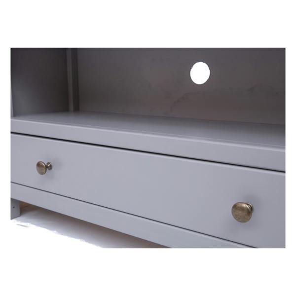 Cabinet Bits Mirano Grey 1 Drawer TV Cabinet Brass Knob