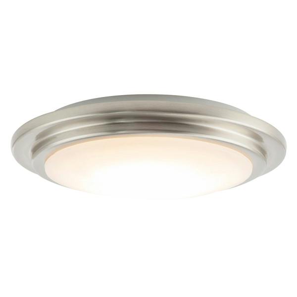 Modern Chic Satin Nickel Flush LED Bathroom Ceiling Light Fitting Image 5