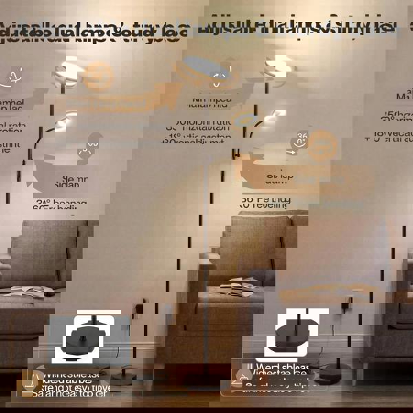 Emitto Mother & Child Floor Lamp Uplighter Adjustable Reading Light with Remote