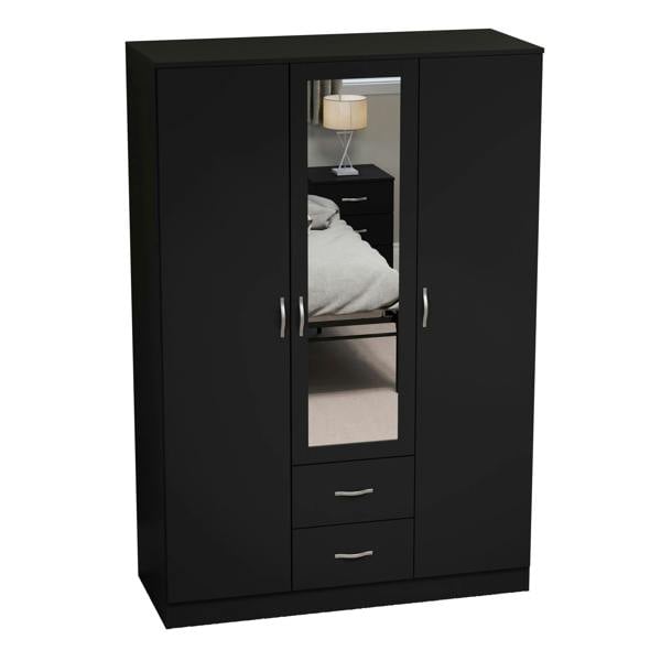 Vida Designs Riano 3 Door 2 Drawer Mirrored Wardrobe