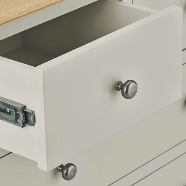 Statement Furniture Pembroke Wooden 2 over 3 Chest of Drawers with Oak Top, Assembled Bedroom Storage