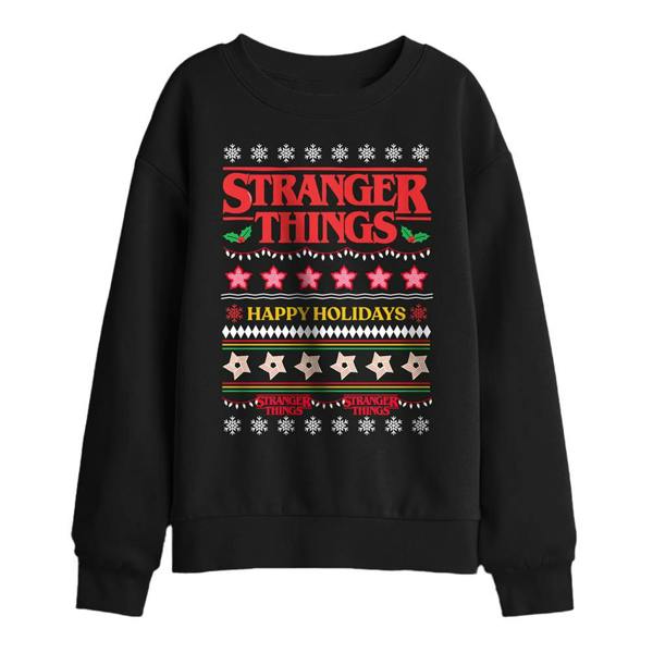 Stranger Things Childrens/Kids Ugly Demogorgon Christmas Jumper Sweatshirt - Black - 