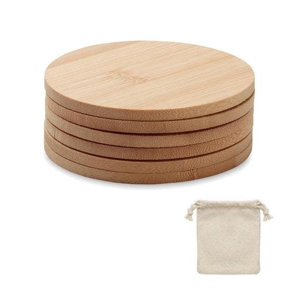 MidOcean Bayin Bamboo Coasters (Pack of 6) - Wood - 