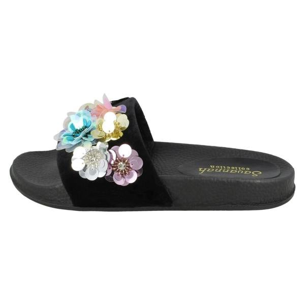 Savannah Ladies Savannah Sequin Flower Slider Mules