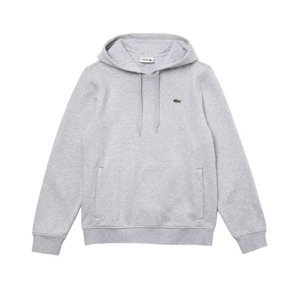 Lacoste Mens Fleece Pull Over Sport Hoodie - Grey