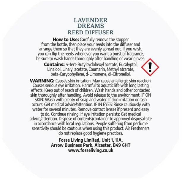 Lavender dreams reed diffuser refill 200ml clp