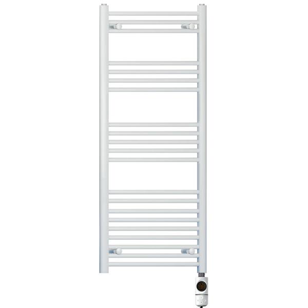 500mm-x-1200mm-White-Electric-Pre-Filled-Heated-Towel-Rail-Radiator-For-Bathroom-Thermostatic-AF-19mm-Tube