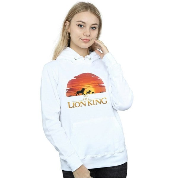 Disney Womens/Ladies The Lion King Movie Sunset Logo Hoodie - White