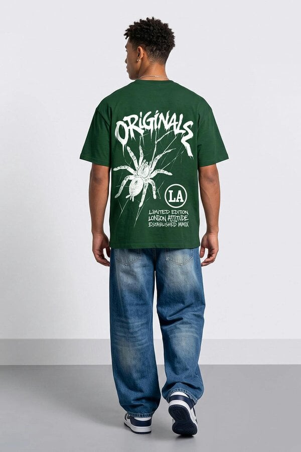London Attitude Originals Oversized Heavyweight Spider Graphic T-Shirt