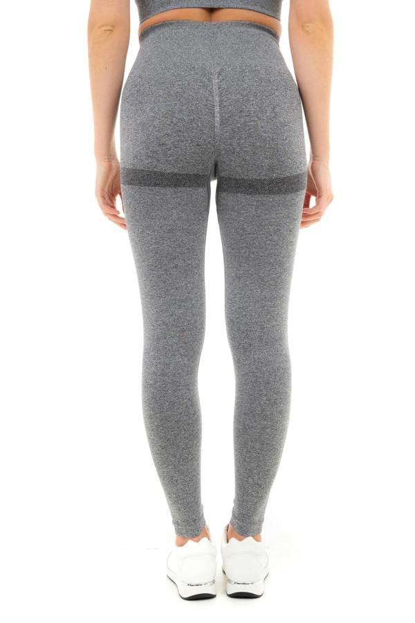 Smart Living Women's High Waist Solid Marl Leggings with Bum Lift - Charcoal