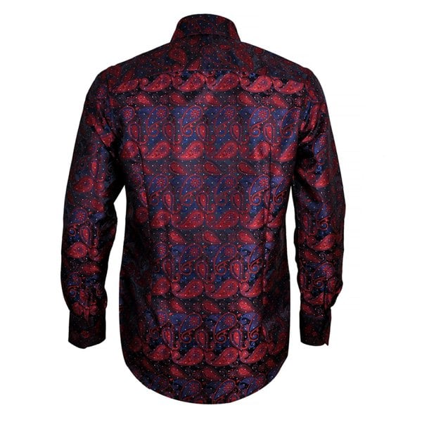 Kensington Paisley Jacquard Shirt - Wine