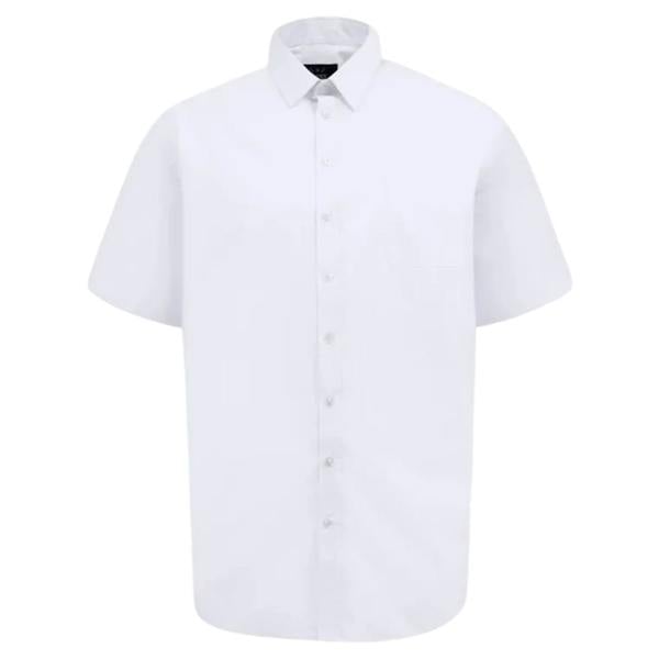 Duke Mens D555 Lucas Stretch Kingsize Short-Sleeved Shirt - White - 
