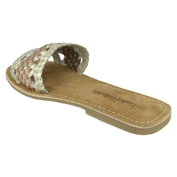 Leather Collection Ladies Leather Collection Flat Weave Mules F00272