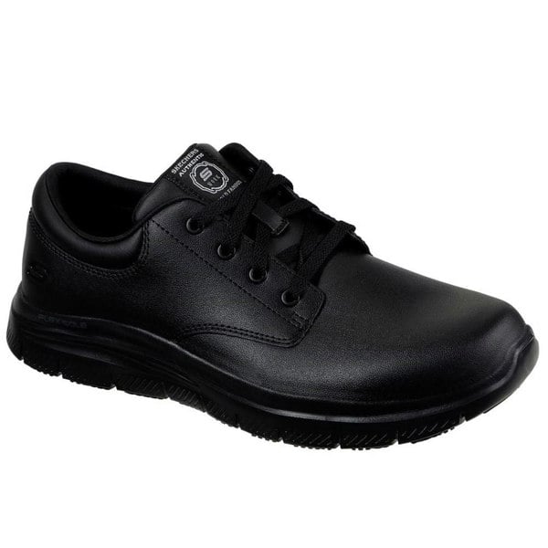 Skechers Mens Flex Advantage Fourche Leather Trainers - Black