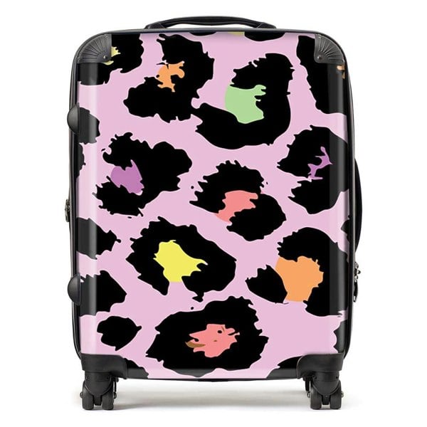 Warren Reed Pink Leopard Print Suitcase