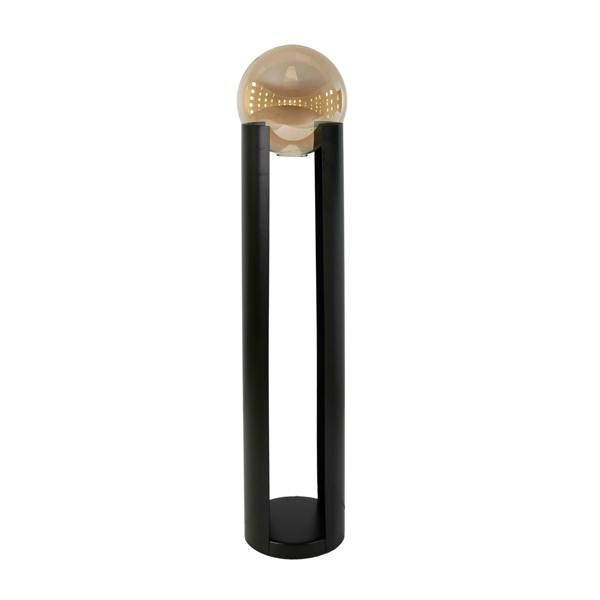 Angel Cerdá Smoked amber glass and black steel floor lamp 8108