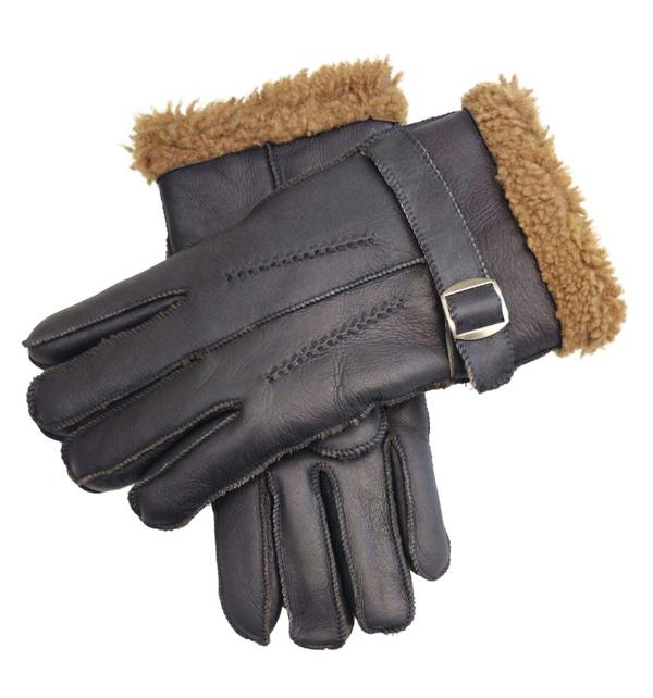 Infinity Leather Mens Luxury Sheepskin Leather Gloves With Buckle