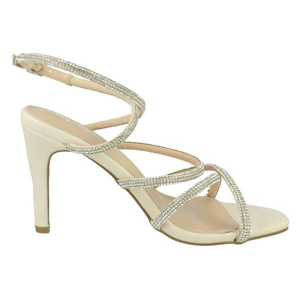 Anne Michelle Ladies Anne Michelle Diamante Ankle Straps High Heel Sandals F12117