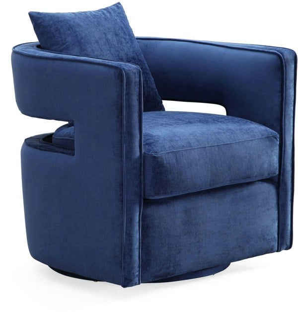 Furniture Edit Kennedy Navy Swivel Accent Occasional Chair