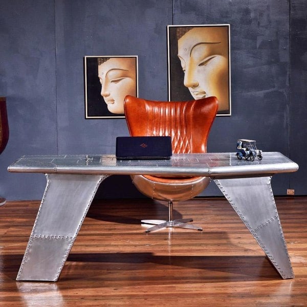 U8 Aviator Office Desk, Aviation Desk, Aluminium-Weilai Concept-Weilai Concept