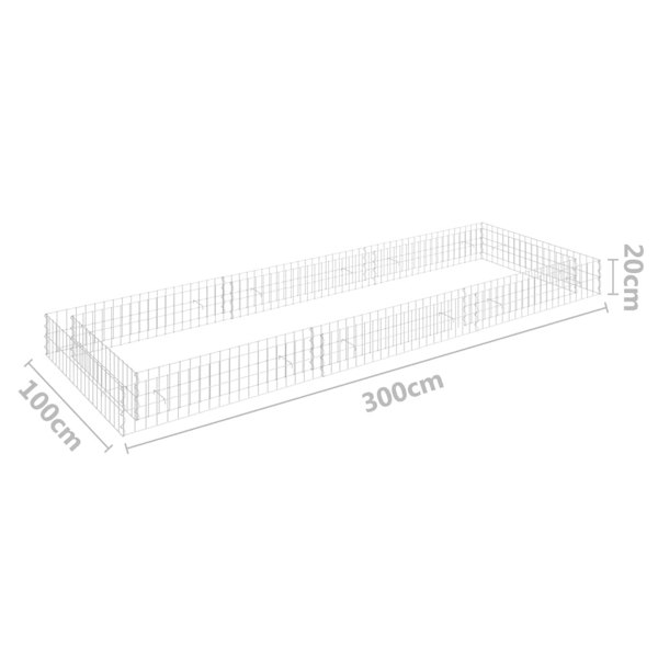 Berkfield Gabion Raised Bed Galvanised Steel 300x100x20 cm
