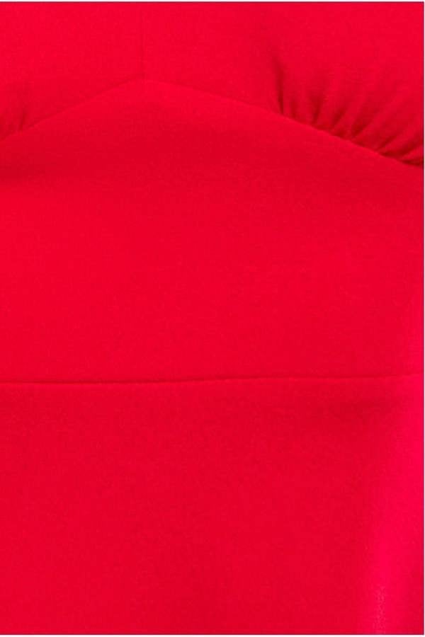 Flared Sleeve Midi Dress - Red DR4312