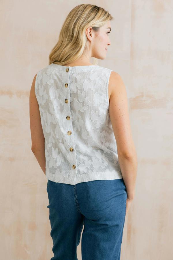 Lily & Me Cora Cotton Jacquard Shell Vest Laurel Stripe
