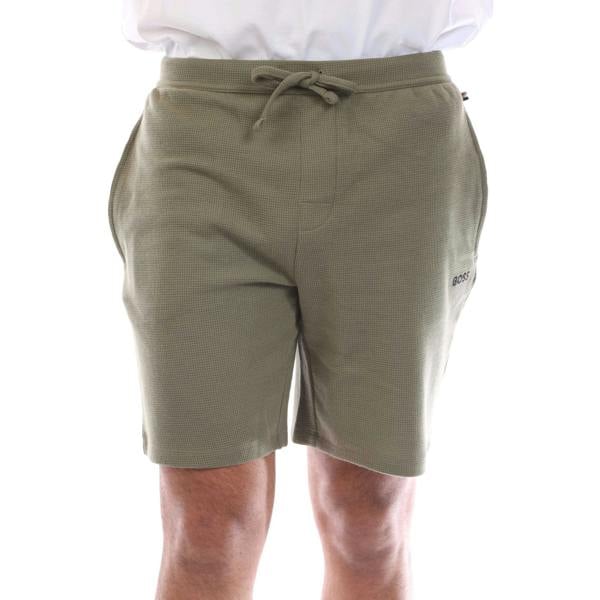 Boss Mens Waffle Pyjama Shorts - Green - 