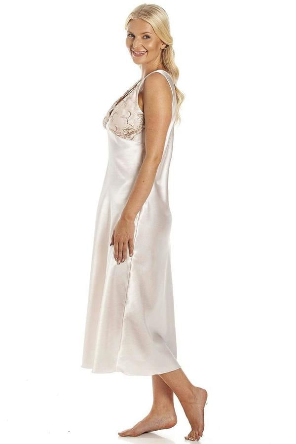 Womens Luxury Lace Satin Chemise 