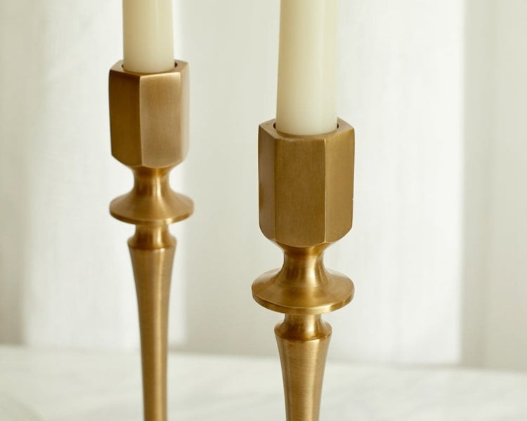 Modern Candle Holders Set in gold What a Host Home Decor