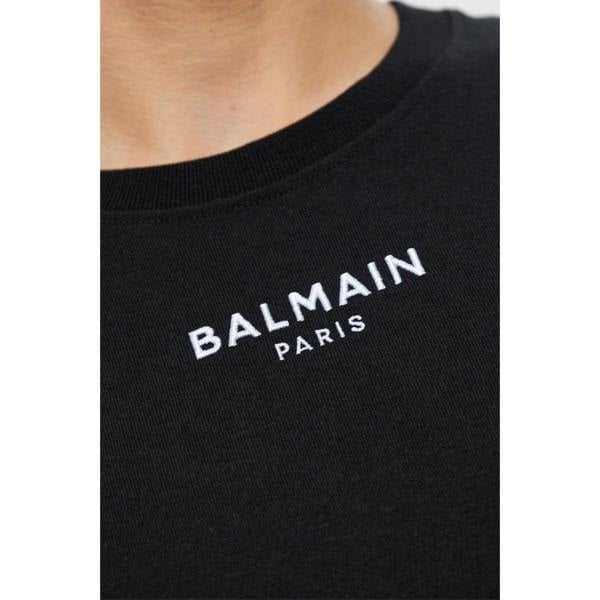 Balmain Small Embroidered Logo T-Shirt   in  Black