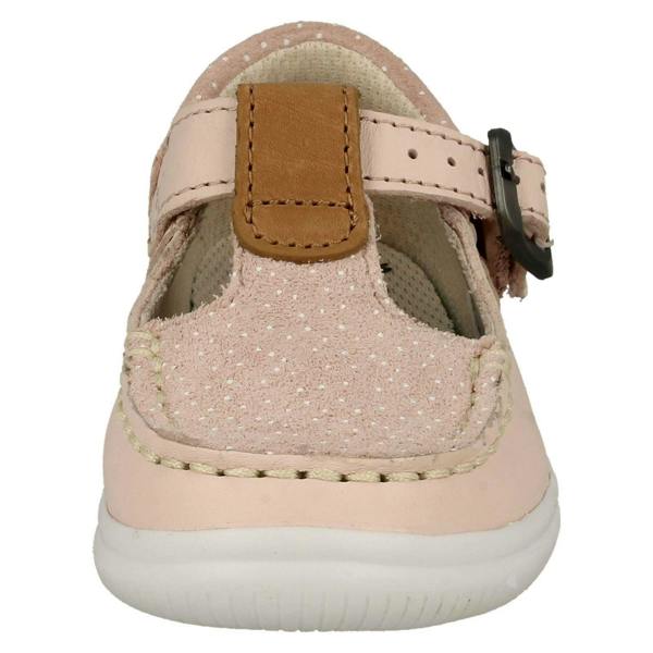 Clarks Girls Clarks Polka Dot Detailed T-Bar Shoes Cloud Rosa T