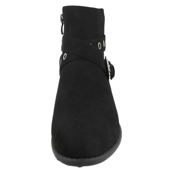 Spot On Ladies Spot On Ankle Boots With Buckle Detail