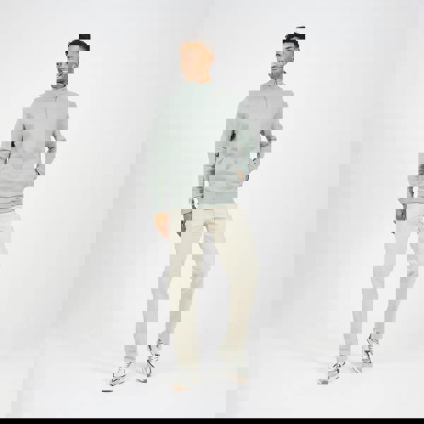 Brave Soul Green Funnel Neck 1/4 Zip Sweatshirt - Green Image 3