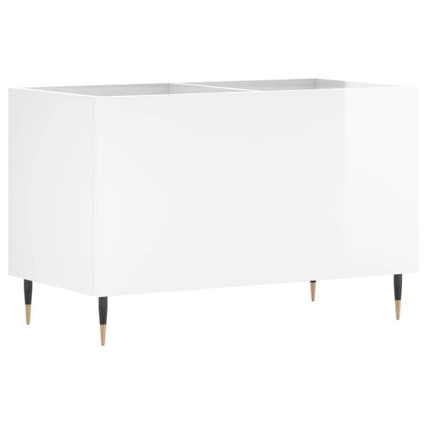 Berkfield Record Cabinet High Gloss White 74.5x38x48 cm Engineered Wood