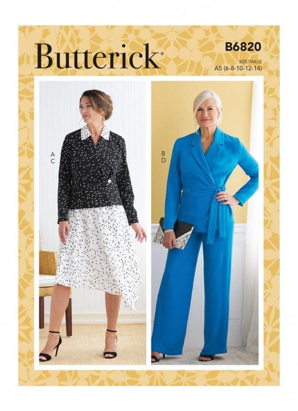 Butterick Sewing Pattern 6820, Jackets, Skirts, Trousers, Suits for Women, E5 (14-16-18-20-22) - Easy