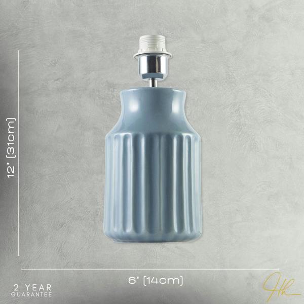 Elegant Ceramic Table Lamp Base with Soft Duck Egg Blue Glazed Finish Image 7