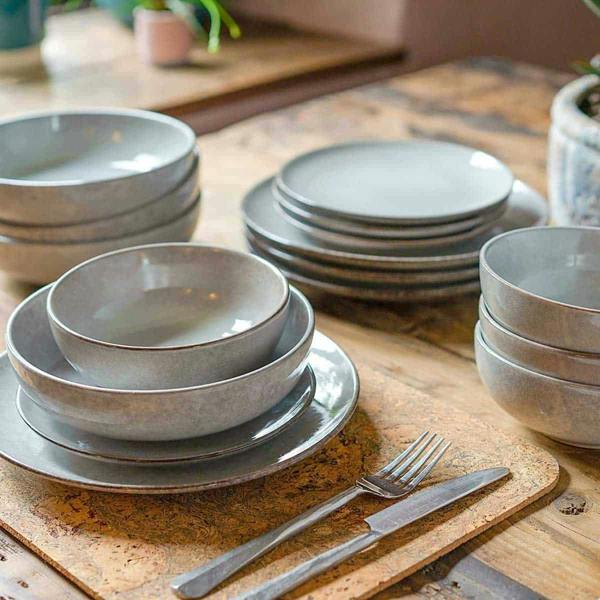 Cooks Professional 16 Piece Nordic Stoneware Dinner Set | Grey