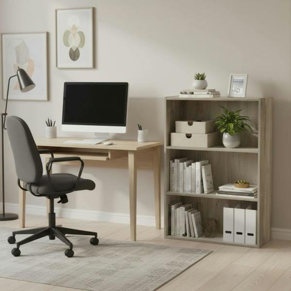WALPLUS Pasir 3-Tier Open Shelf, Sonoma Oak | High Quality Decorative Wall Design