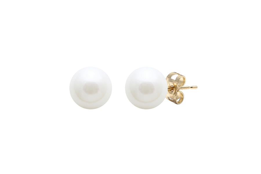 Sarah Layton Freshwater Pearl Stud Earrings, 7-7.5mm - 9ct Yellow Gold - ESRWYG7