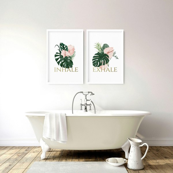 Relaxation wall art | set of 2 wall art for bathroom